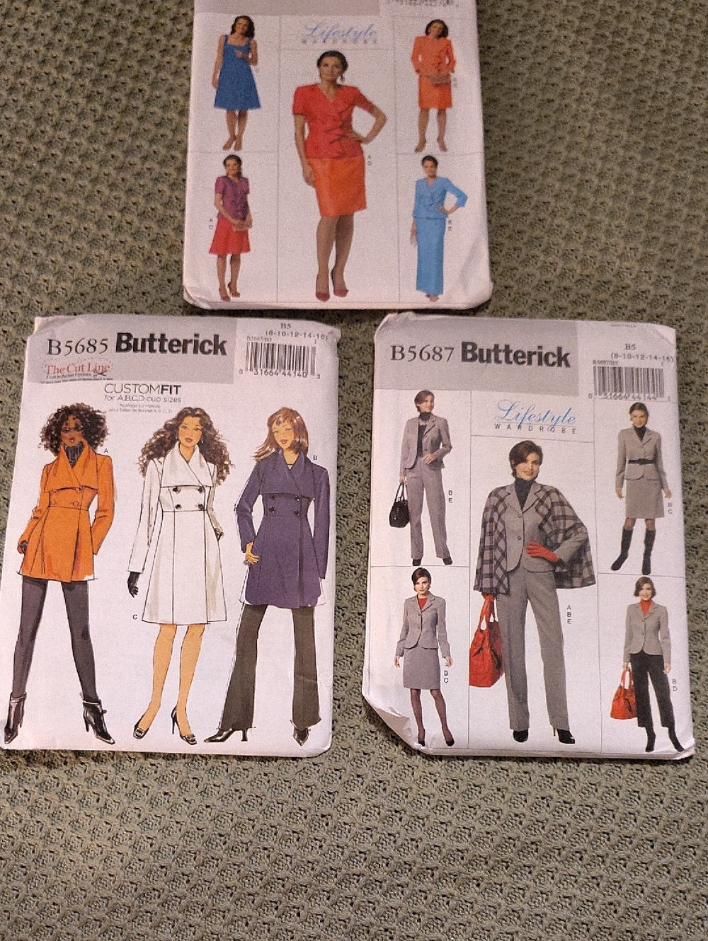 Butterick Women’s Trench Coat Sewing Pattern - Orange, White, Purple, Blue